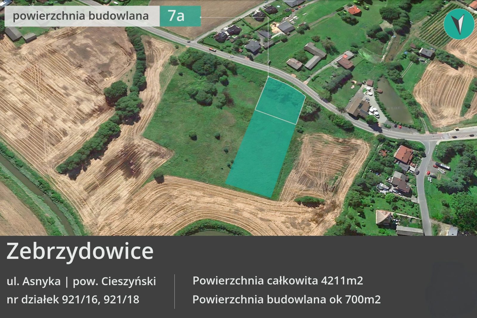 Działka rolno-budowlana 4211 m², Zebrzydowice — zdjęcie 1