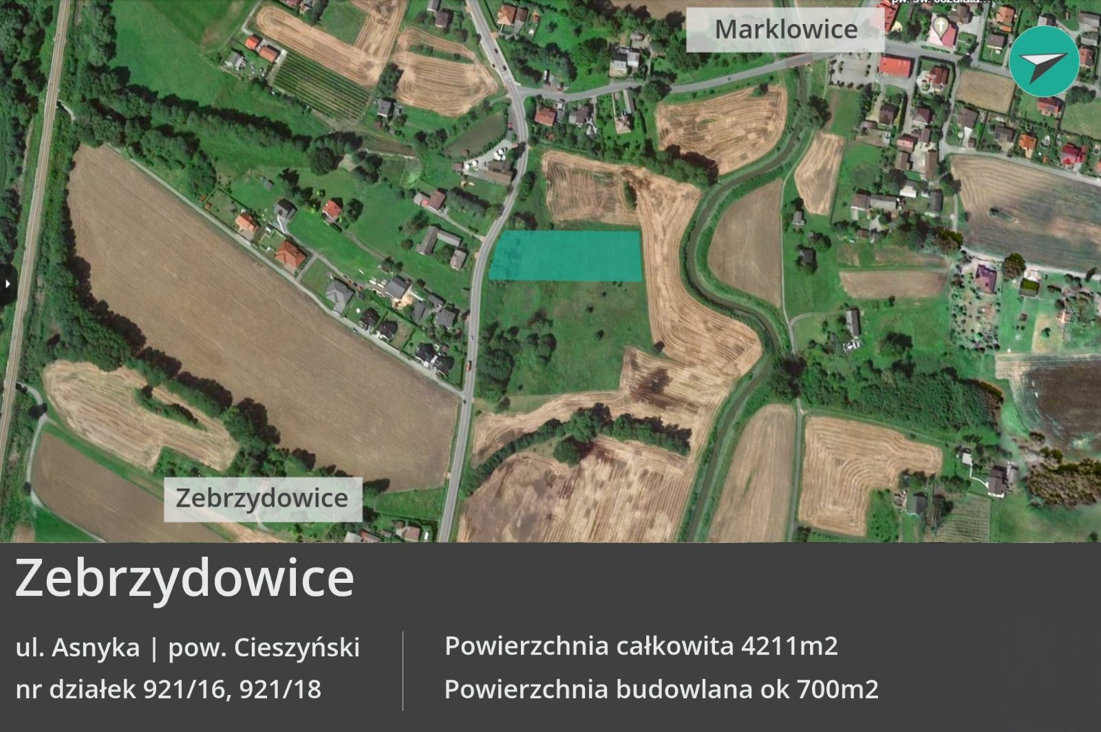 Działka rolno-budowlana 4211 m², Zebrzydowice — zdjęcie 2